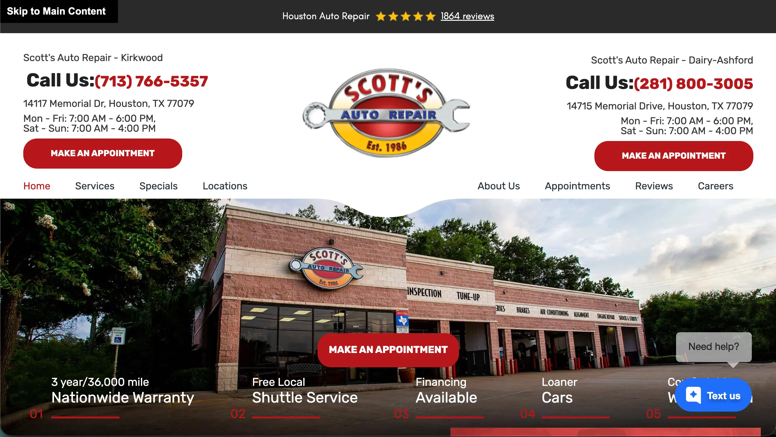 Scott's Auto Repair website example