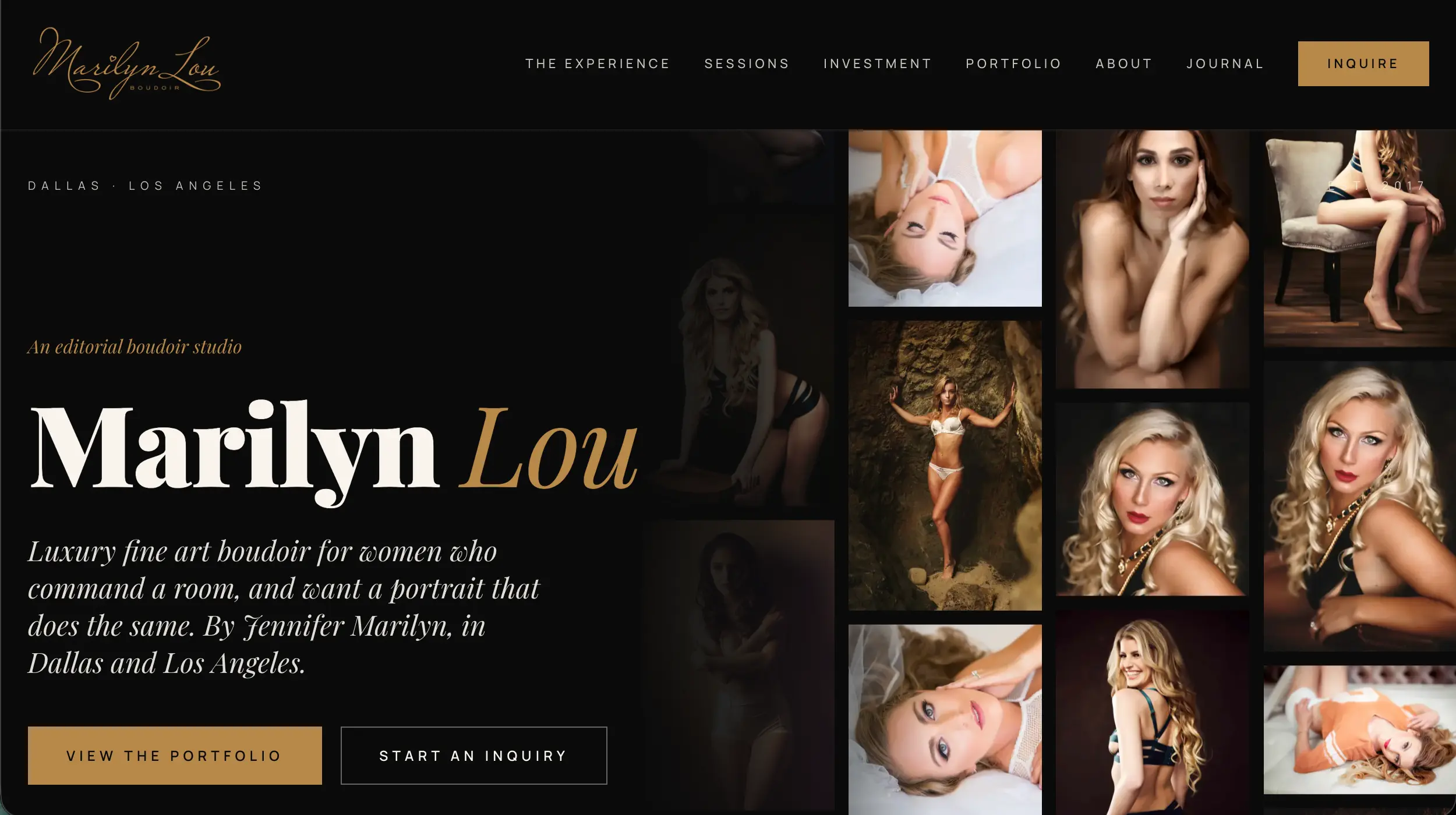 Marilyn Lou Boudoir photography website example