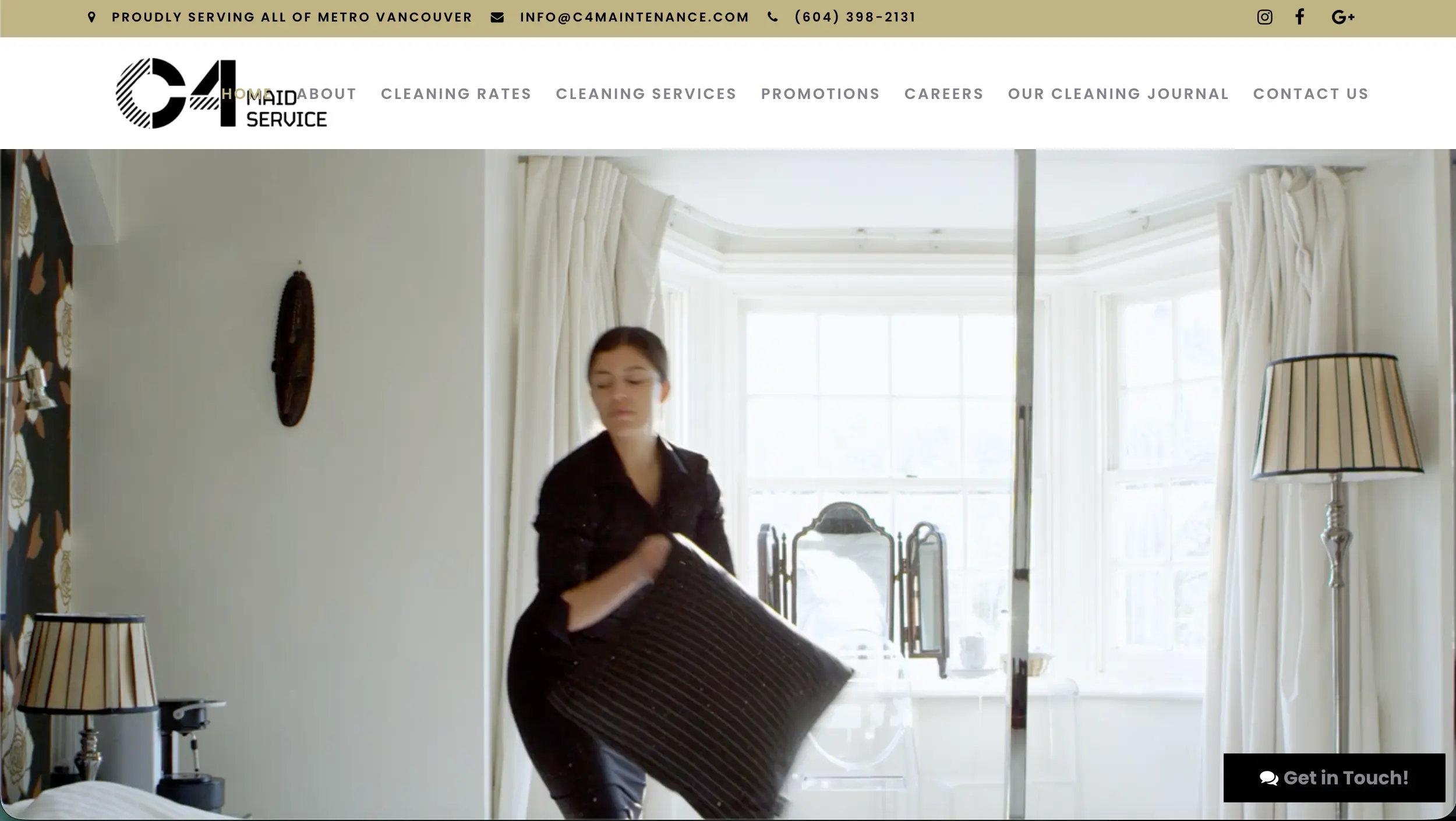 C4 Maid Services cleaning website example