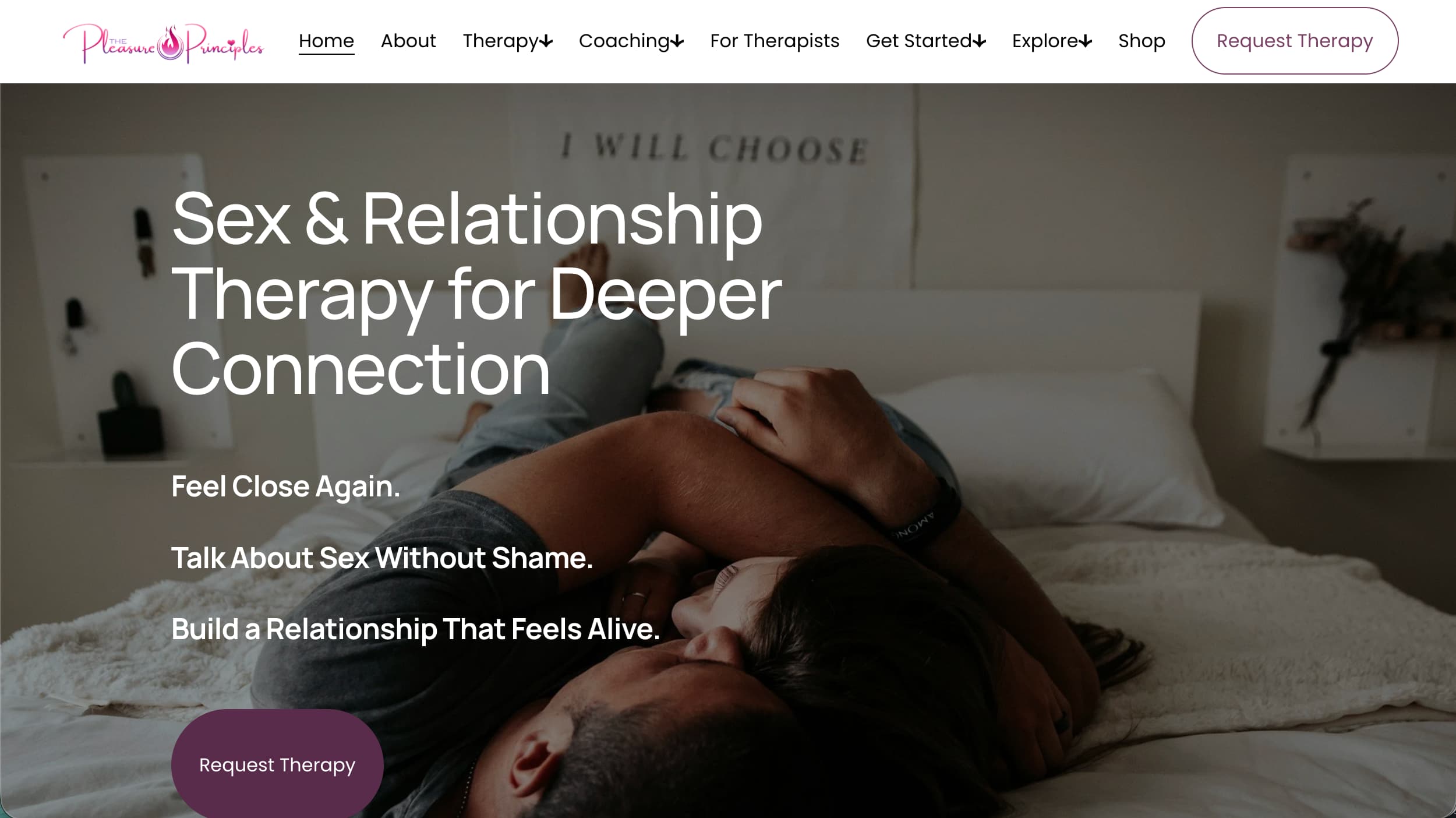 The Pleasure Principles relationship therapy website example