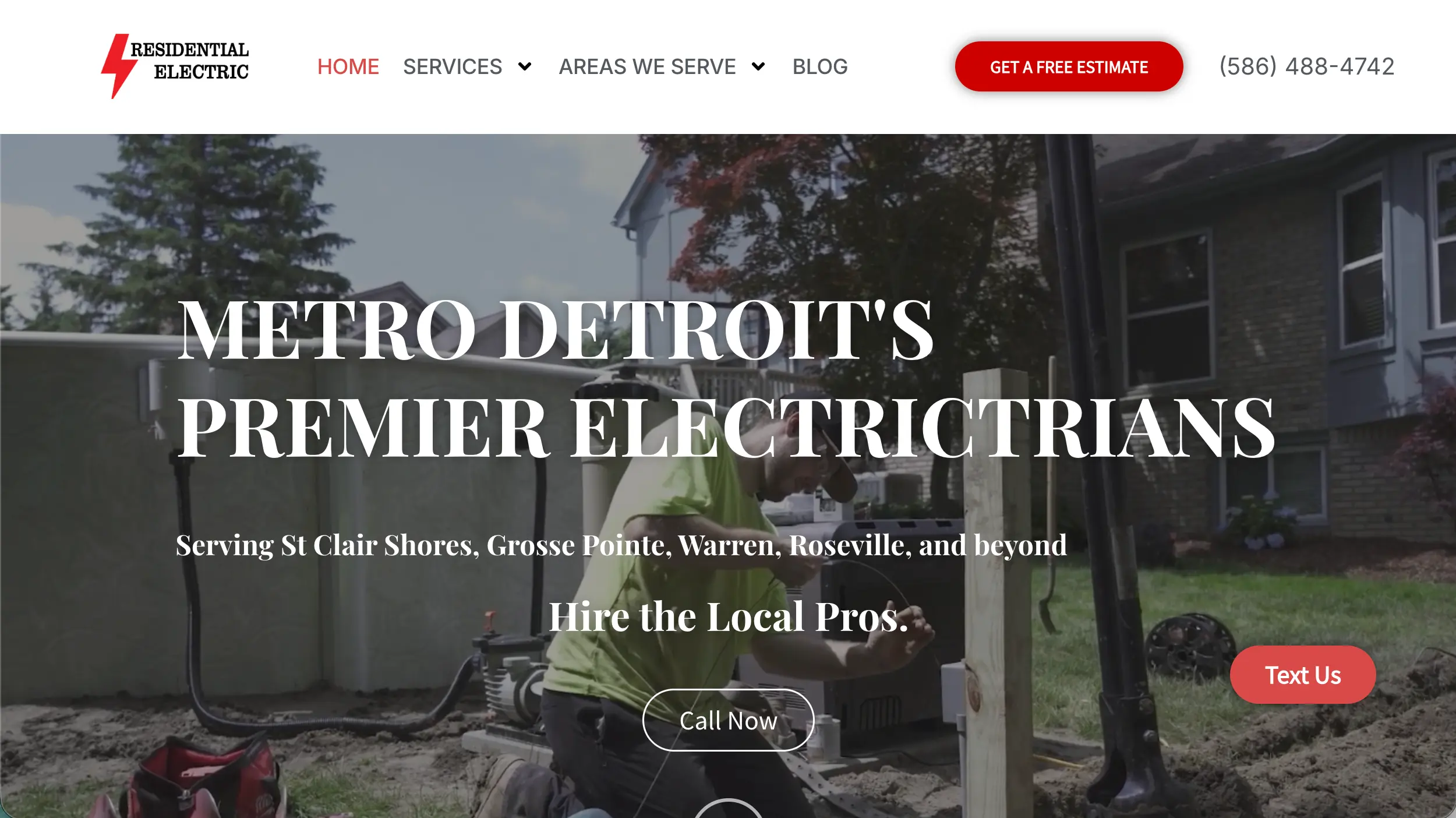 Residential Electric electrician website example