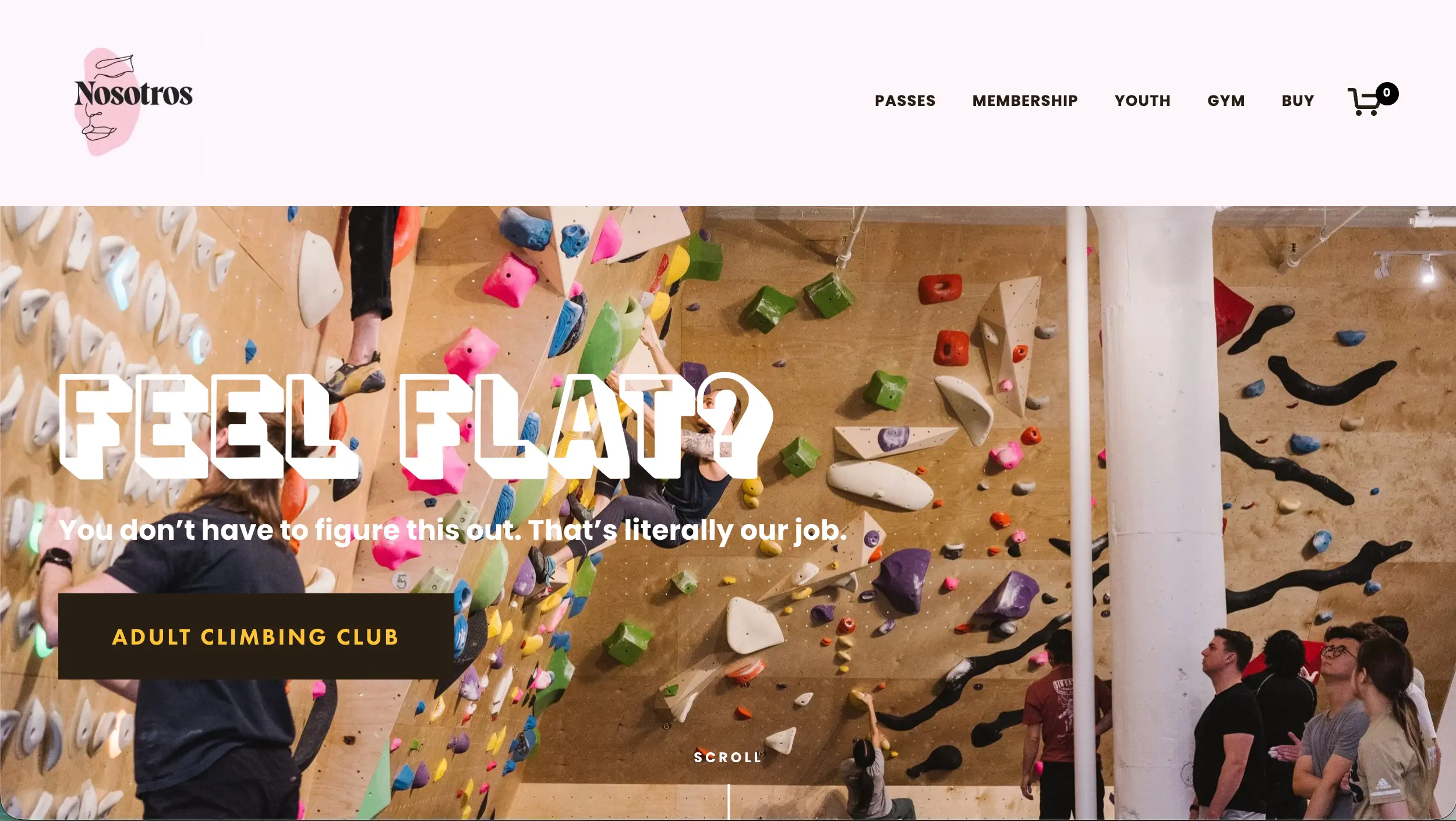 Nosotros gym website design example