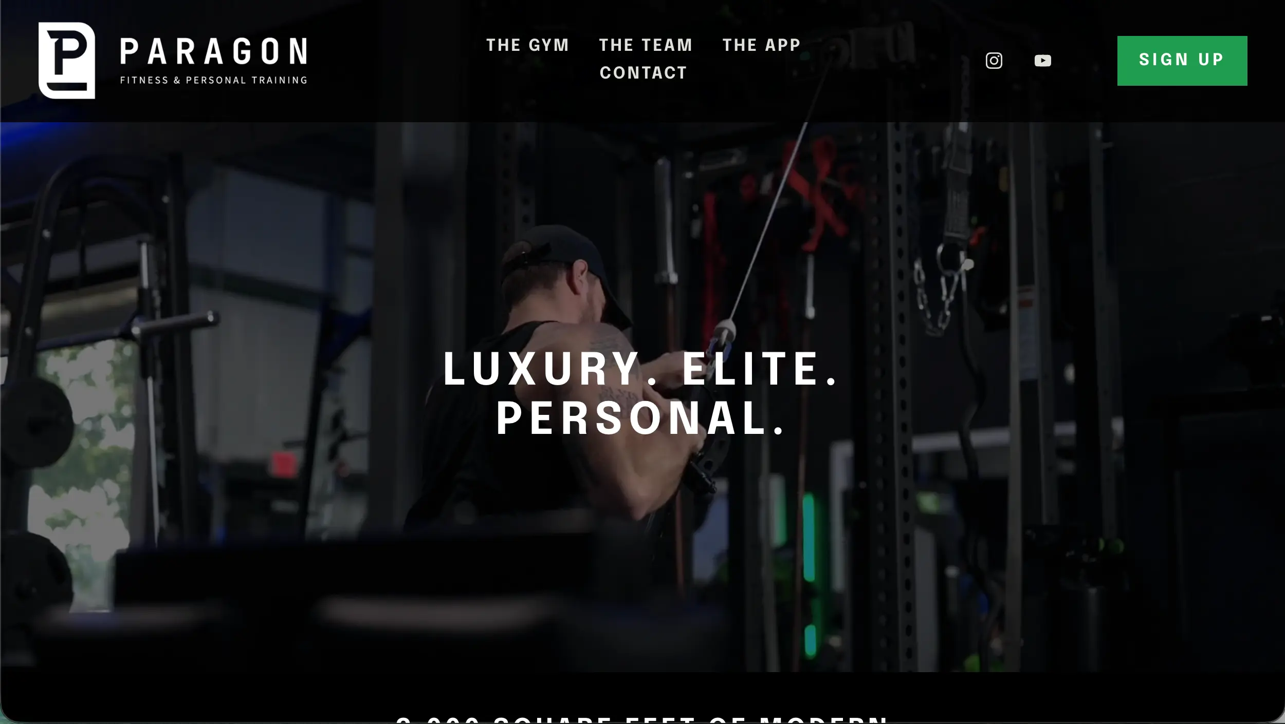 Paragon Gym gym website design example