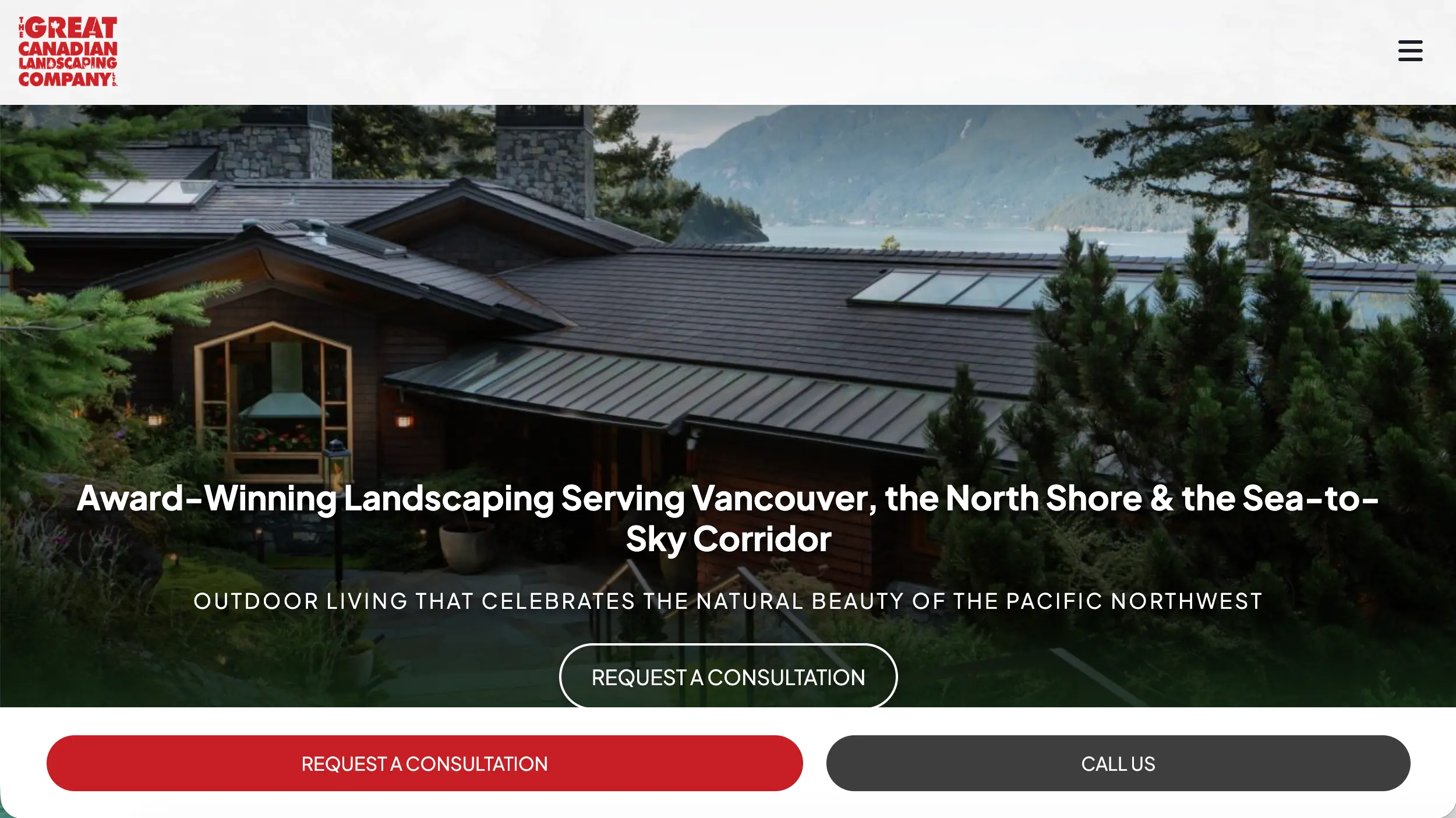 Great Canadian Landscaping Company website homepage example