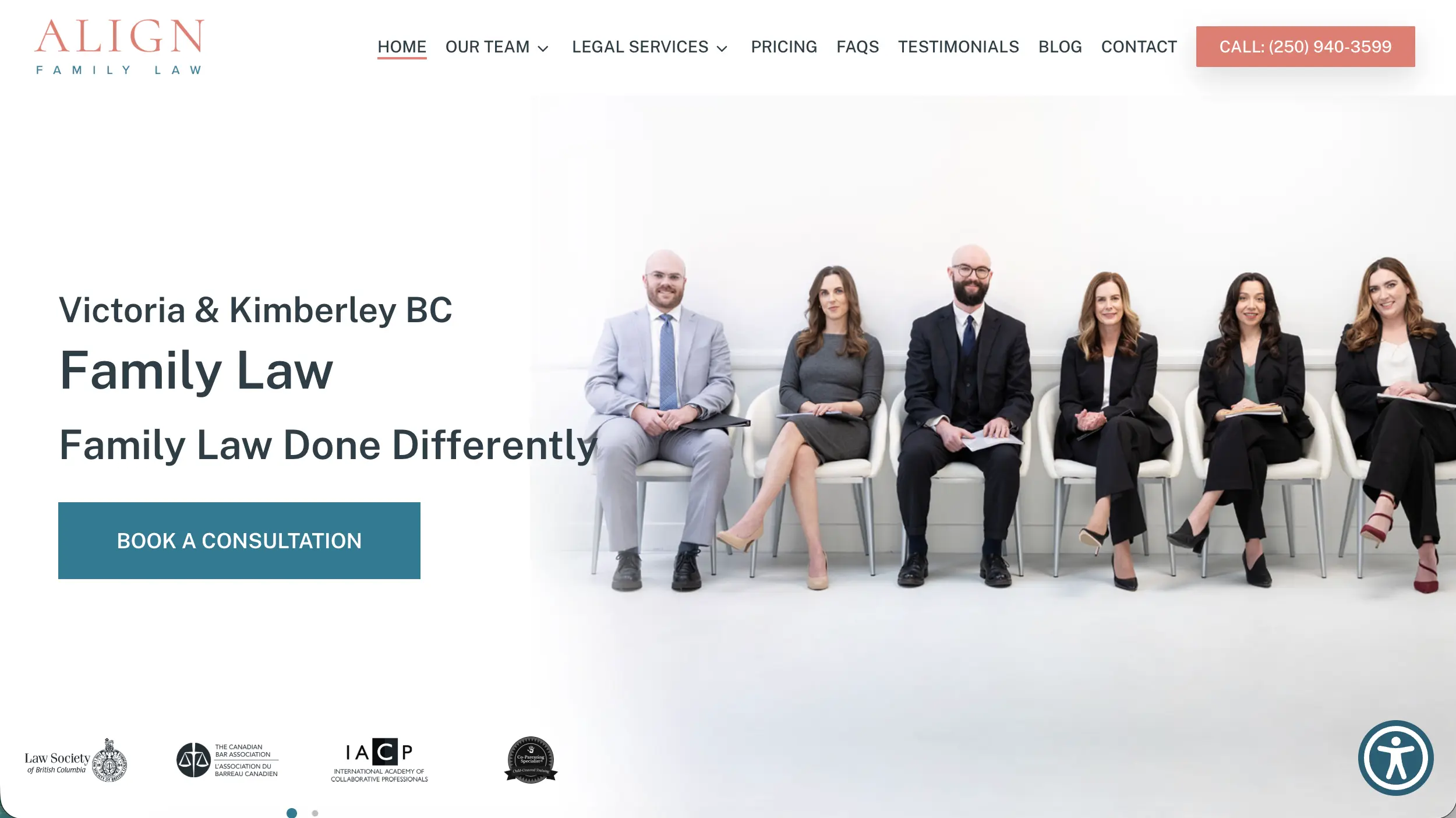 Align Family Law website homepage example