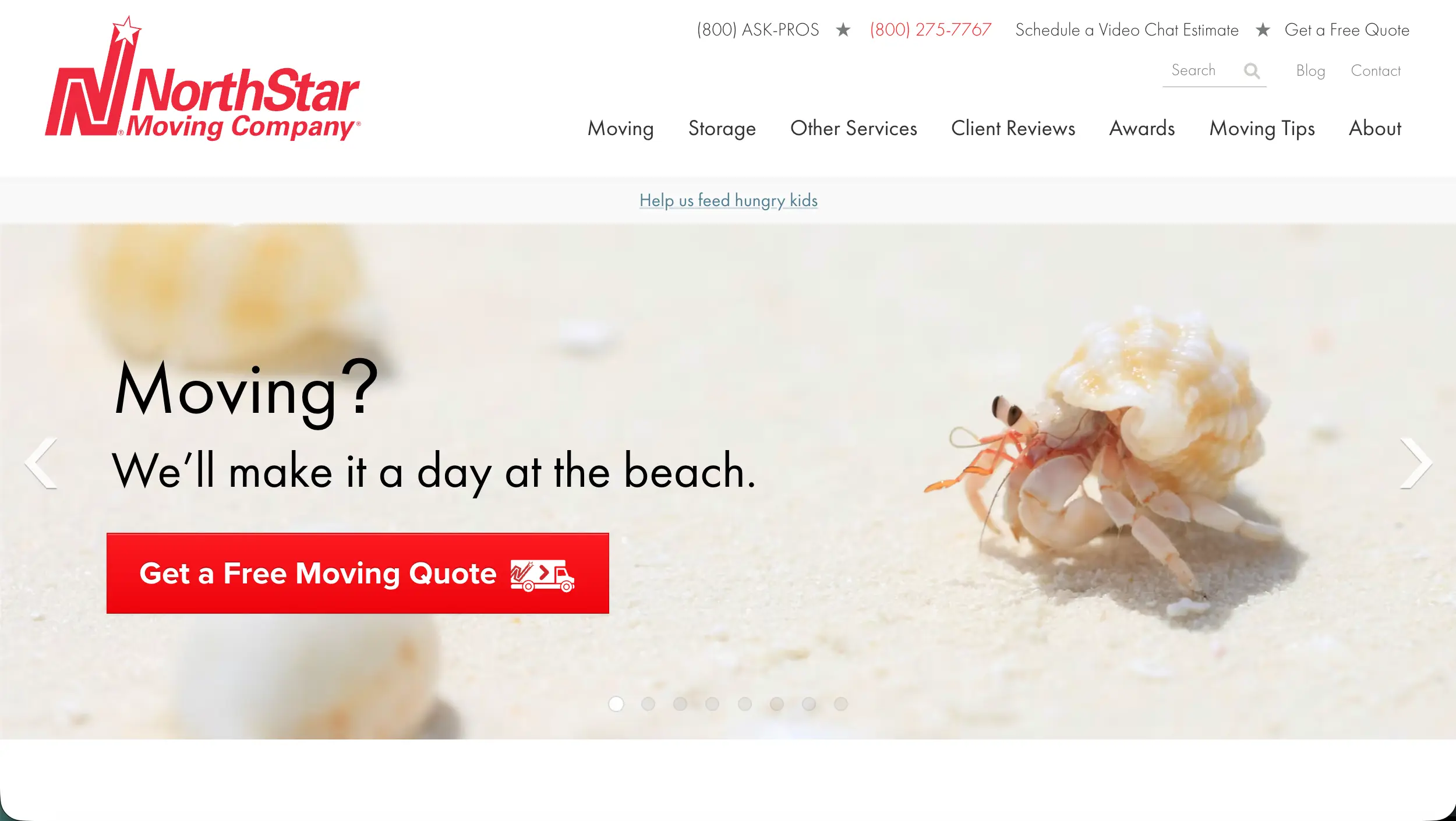 NorthStar Moving Company website example
