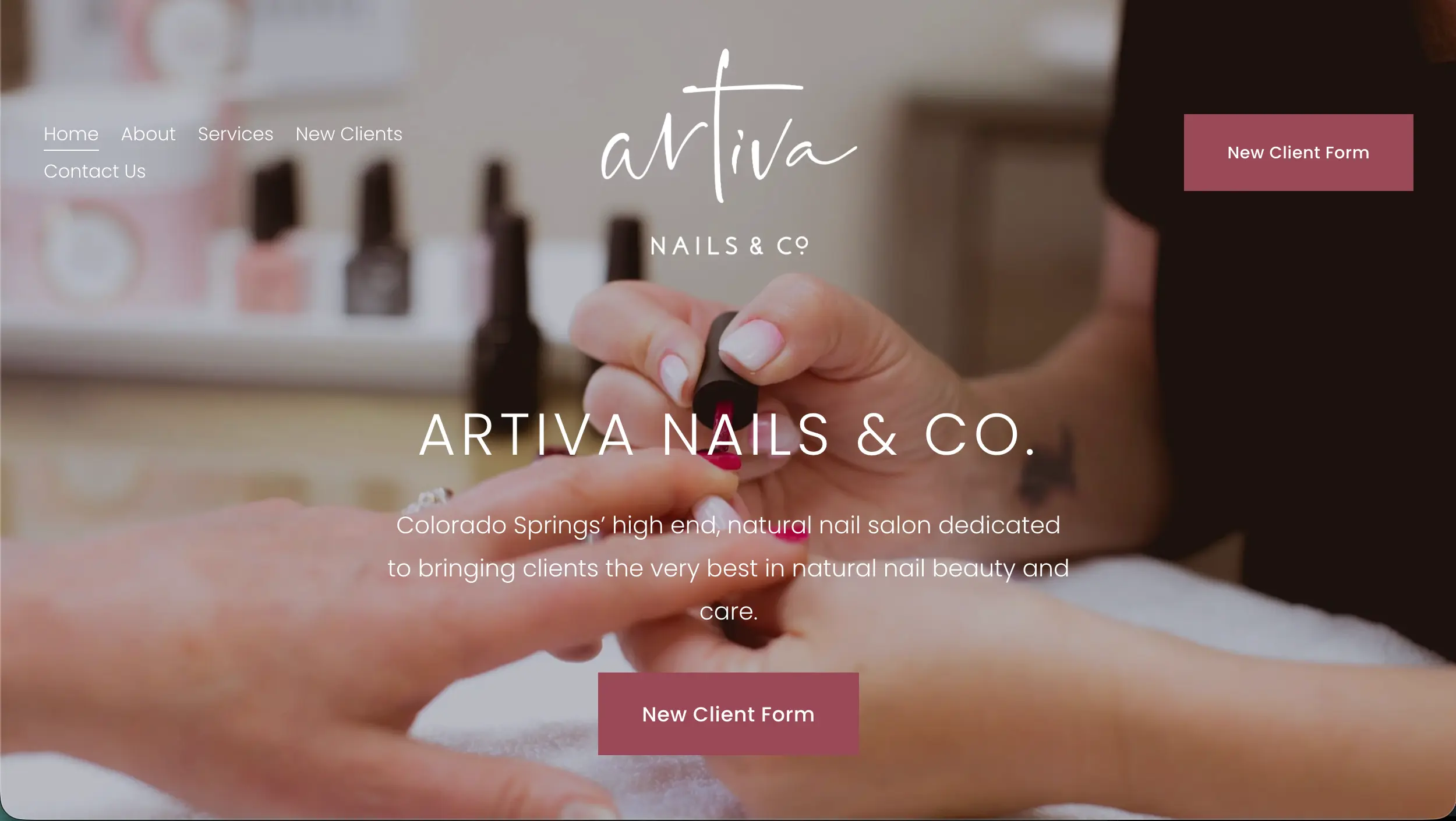 Artiva Nails and Co nail salon website example
