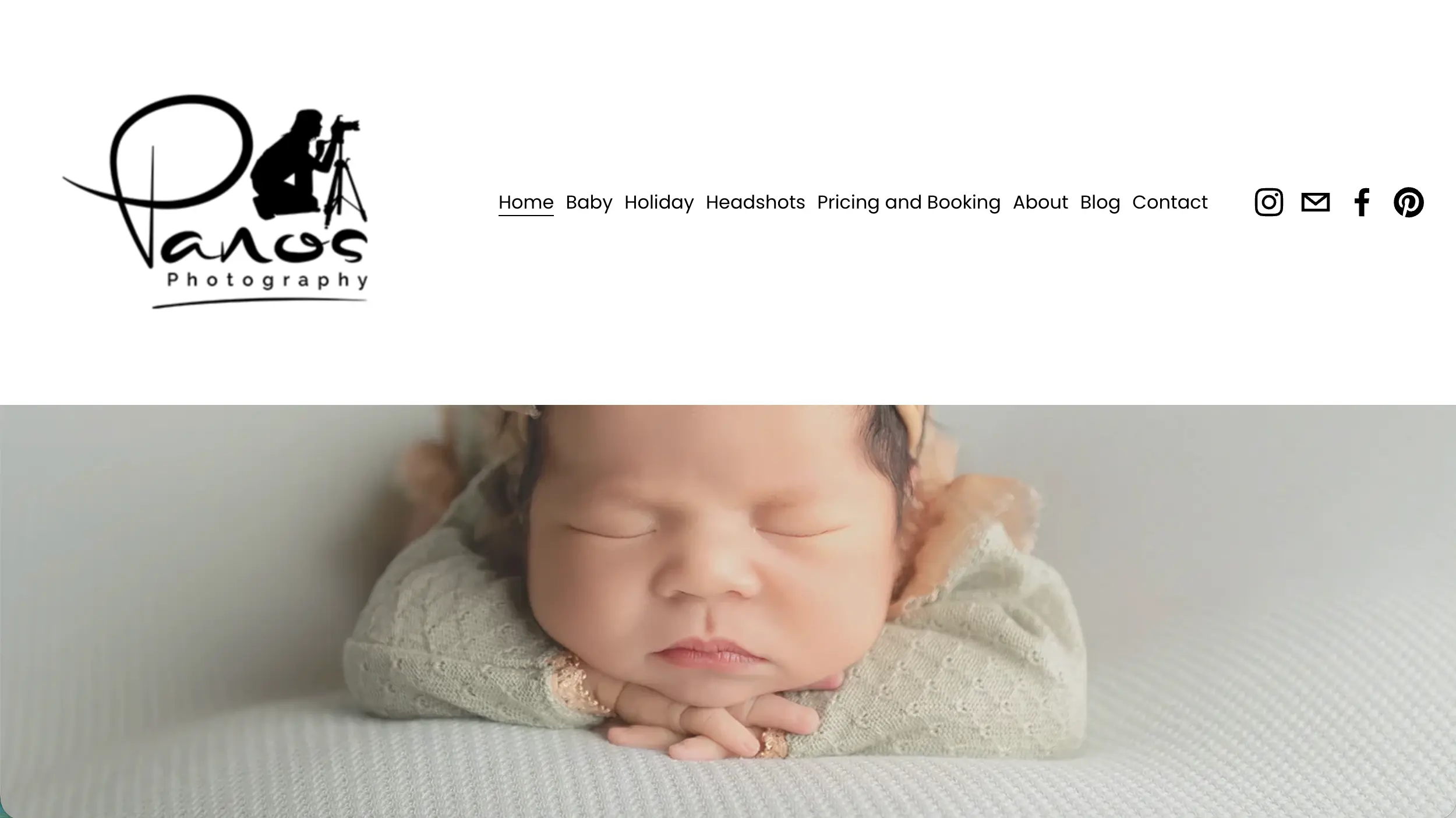 Panos Productions Photography newborn photographer website example