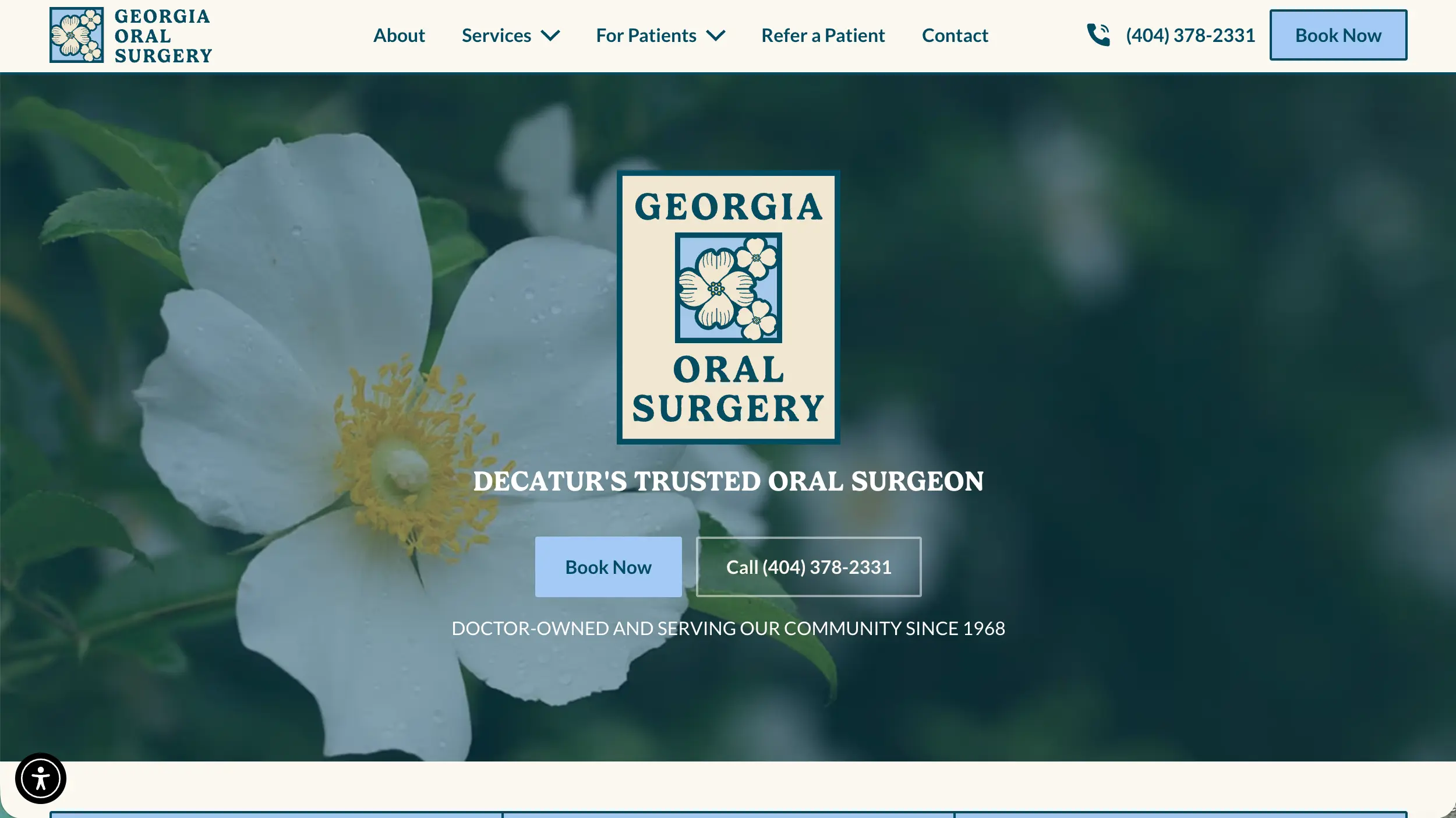 Georgia Oral Surgery website homepage example