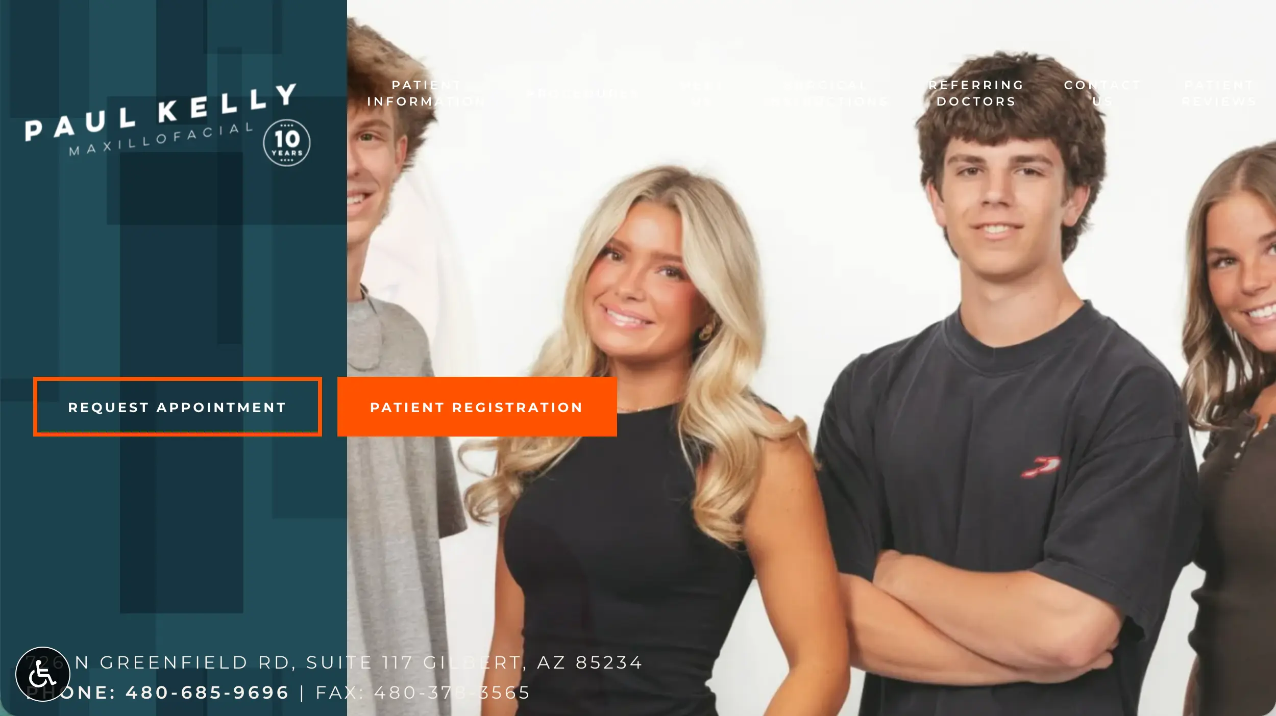 Paul Kelly Maxillofacial website homepage example
