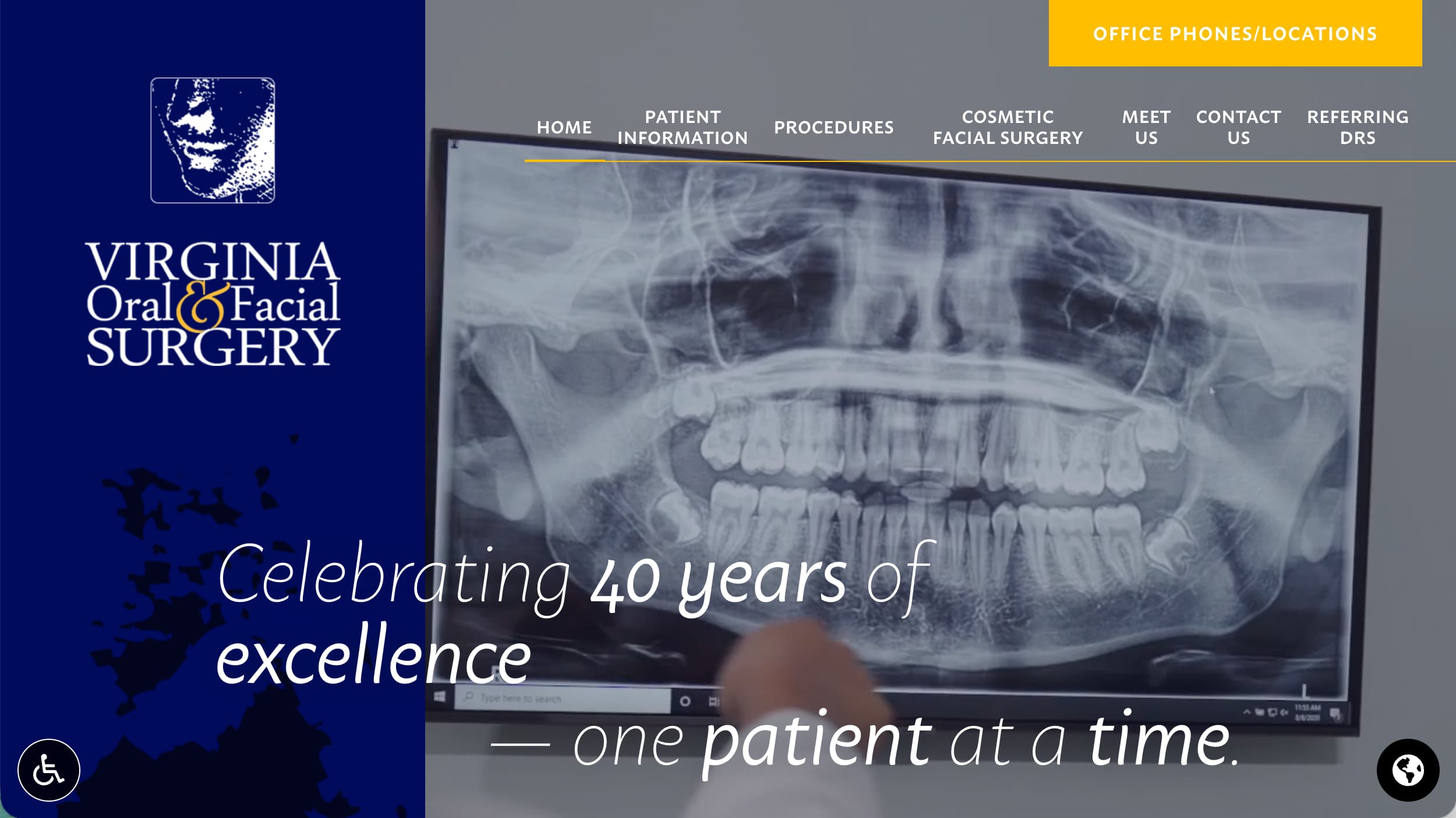 Virginia Oral and Facial Surgery website homepage example