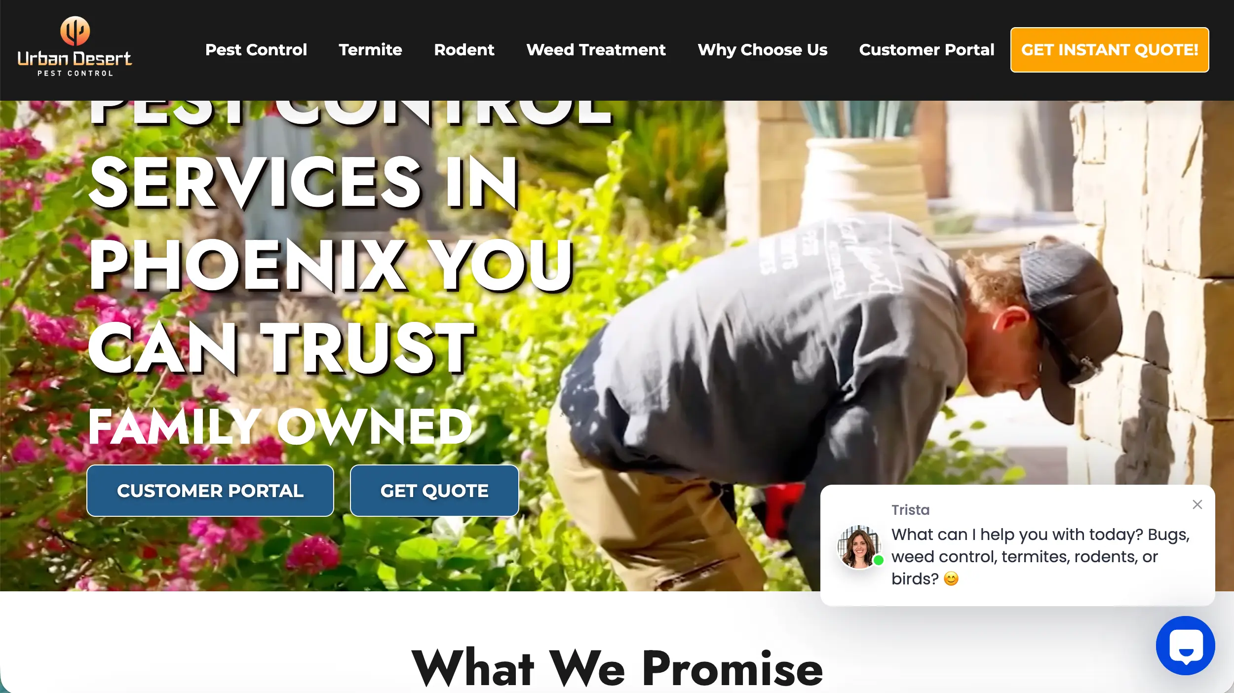 Urban Desert Pest Control website example