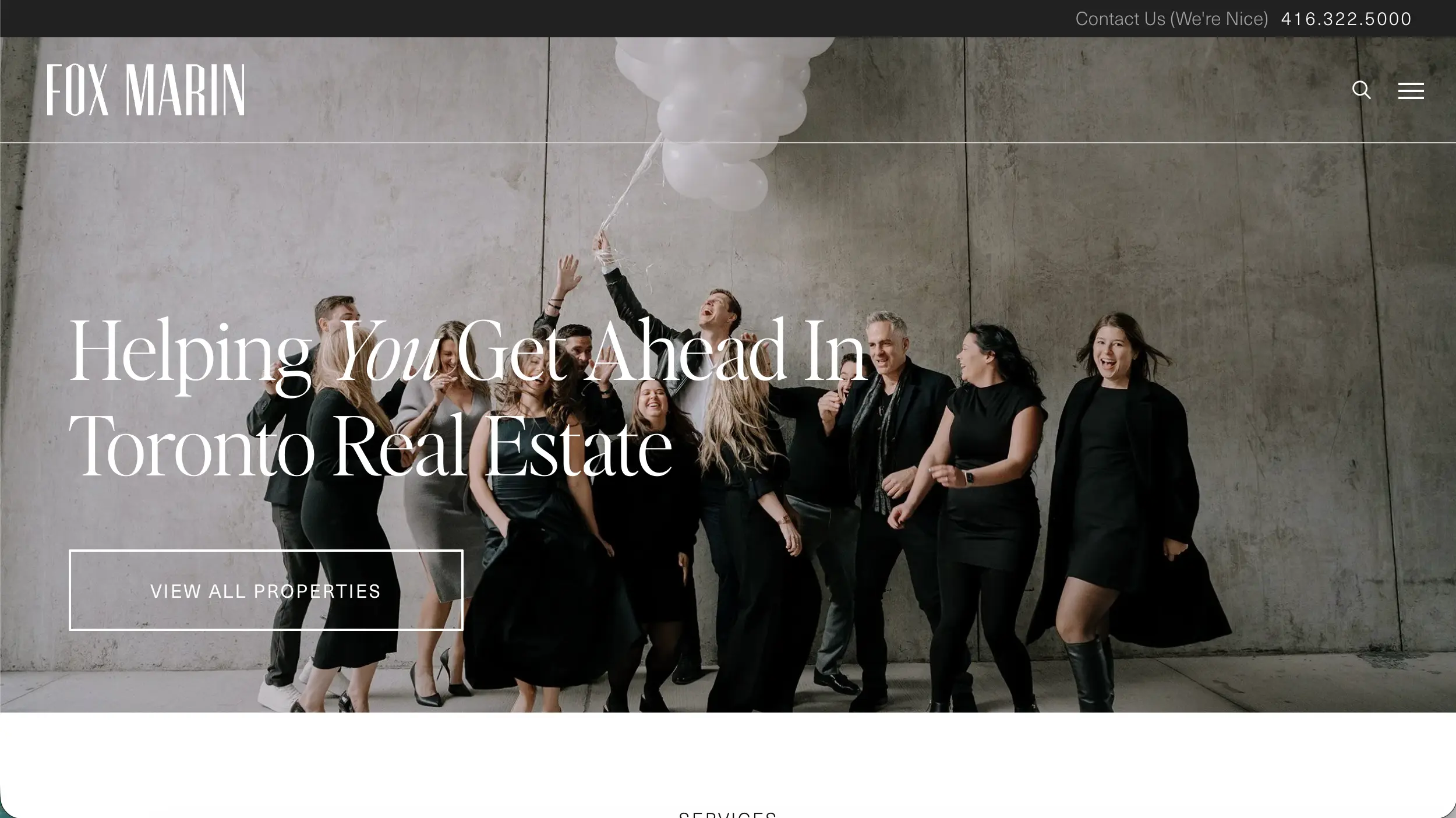 Fox Marin real estate website homepage example