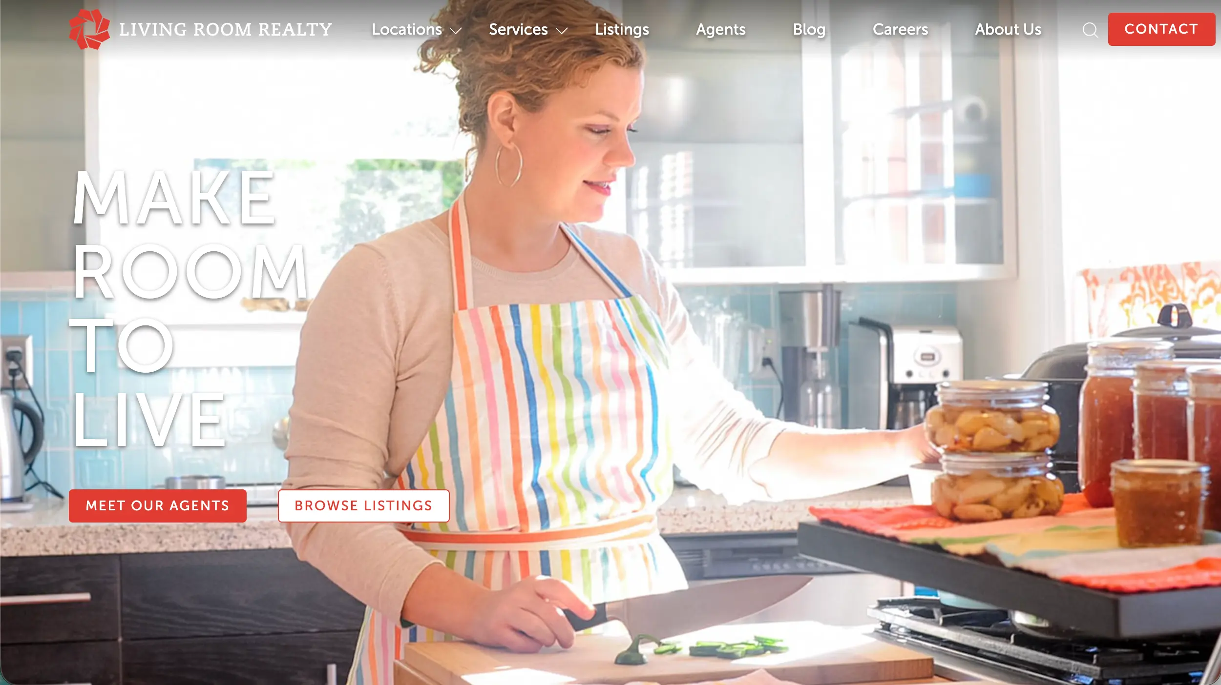 Living Room Realty website homepage example